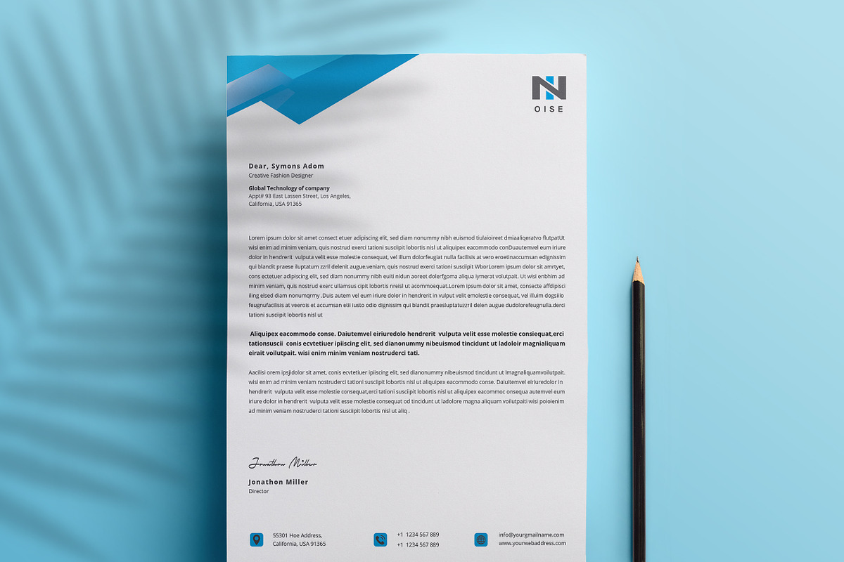 Letterhead Word Template, a Stationery Template by ResumeDevisers (Photo 3 of 8)