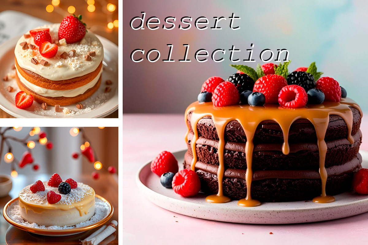SET Cake Sweet Dessert Background, a Background Graphic by IrySha (Photo 1 of 7)