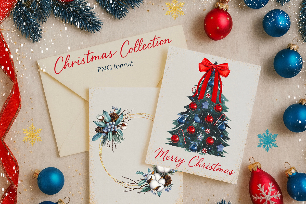 Christmas Magic Watercolor Clipart, a Seasonal Illustration by DiashaArt (Photo 2 of 18)