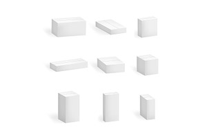 White Cardboard Boxes Set