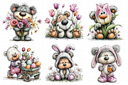 Spring Teddy Bear Clipart Set Bundle, an Illustration by Daily.Designs (Thumbnail 7 of 8)