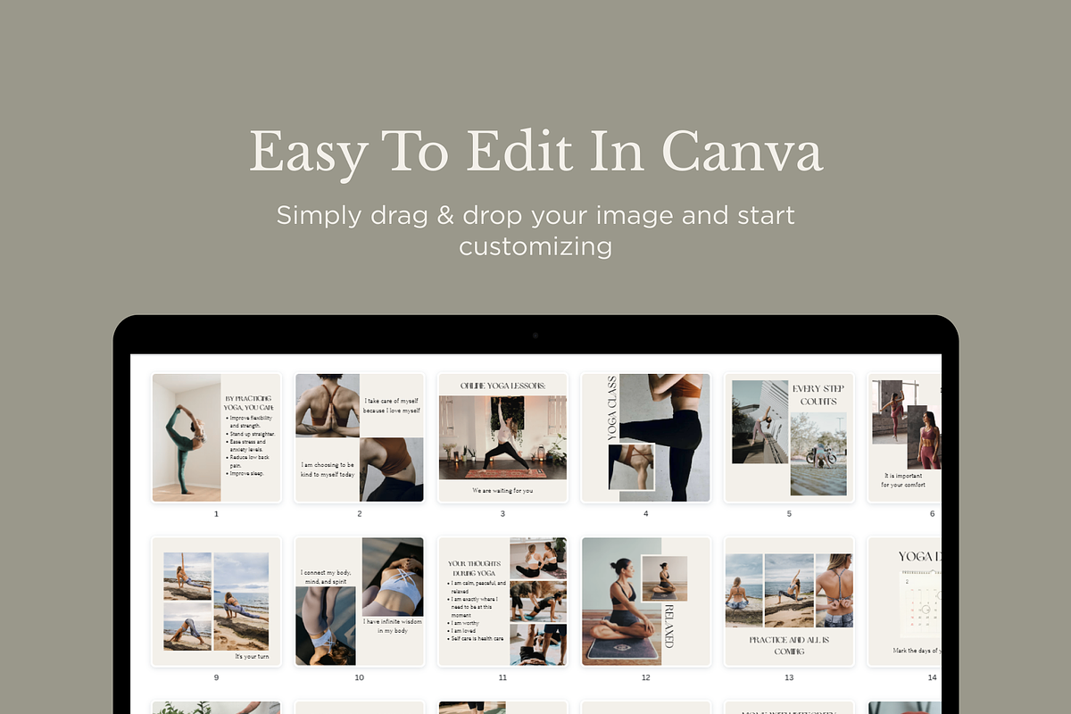 Instagram Yoga Canva Template, a Social Media Template by ...