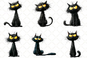 Whimsical Cat Clipart, an Illustration by Black Bird Studio (Thumbnail 6 of 6)