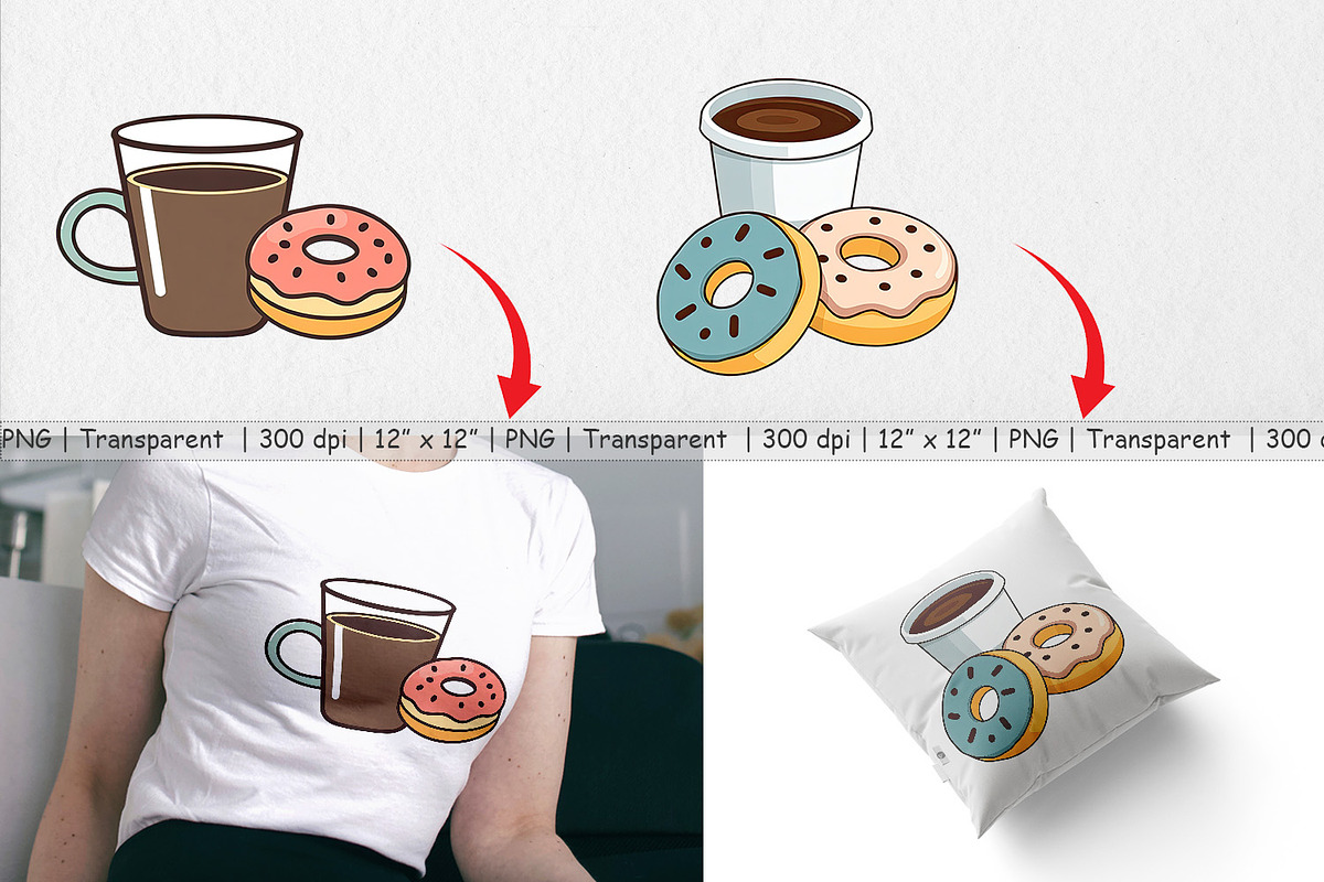 Coffee Donut Clipart, a Graphic by Artnoy (Photo 3 of 5)