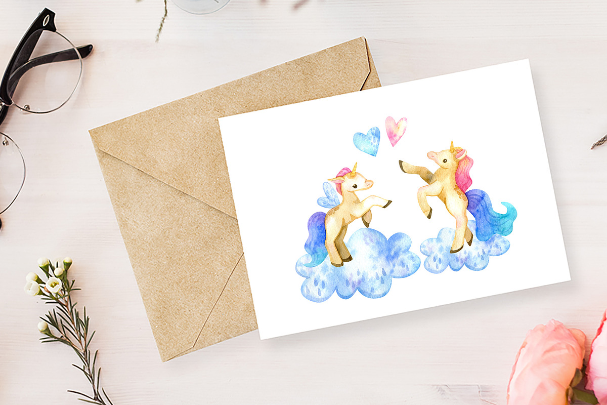 Watercolor Fairy Unicorn, an Animal Illustration by OllyKo Art (Photo 10 of 10)
