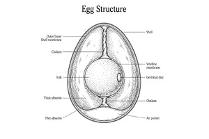 Labeled Diagram of Egg Structure, a Food Illustration by AlexArt