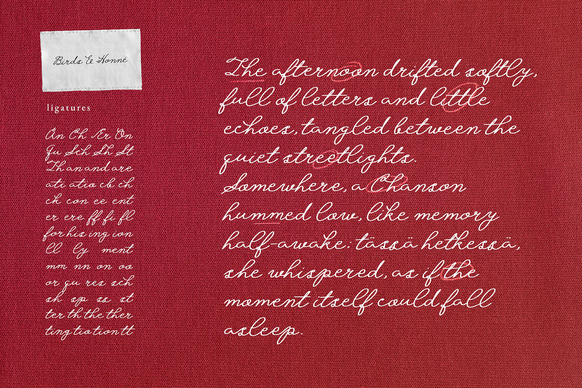 Birds & Honné Romantic Handwritten, a Handwritten Font by Perplexitics (Photo 10 of 10)