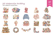 Watercolor Knitting Clipart, a Decorative Illustration by BerryPieArt (Thumbnail 2 of 4)