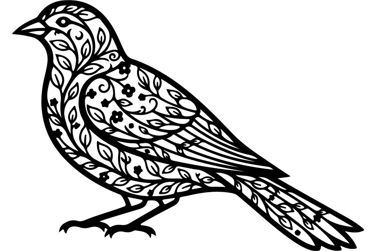 Birds on Branch Vector Collection, a Decorative Illustration by Designer_Momina (Photo 15 of 21)