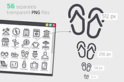 Vacation Line Icons Set, an Outline Icon by Voysla's Shop (Thumbnail 3 of 4)