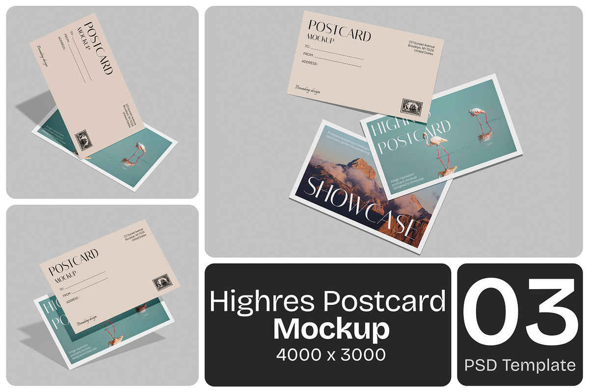Highres Postcard Mockup for Branding, a Merchandise Mockup by Permadi Creative (Photo 1 of 5)