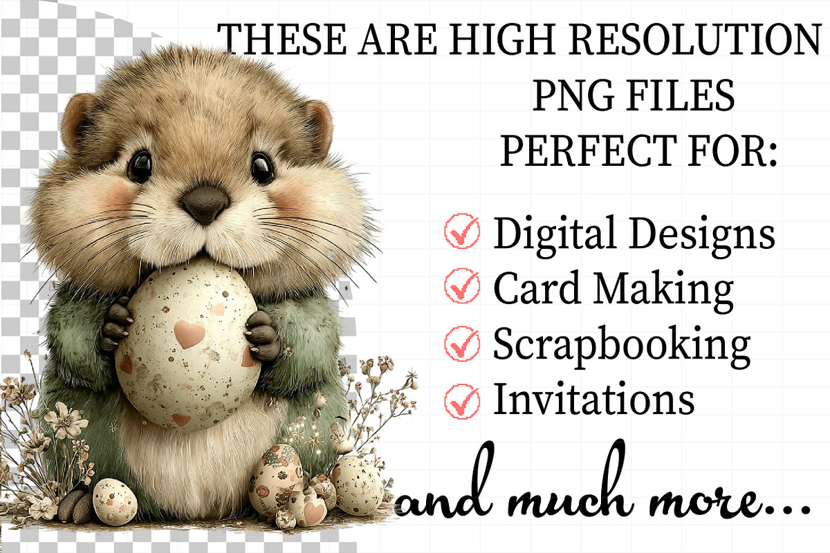 Whimsical Easter Beaver Clipart, an Illustration by Daily.Designs (Photo 2 of 8)