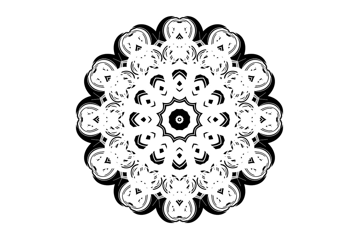 Black White Mandala Illustration Set, a Decorative Illustration by NJ Himel (Photo 43 of 101)