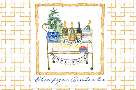 Christmas Champagne Bamboo bar. DIY, an Illustration by LABFcreations