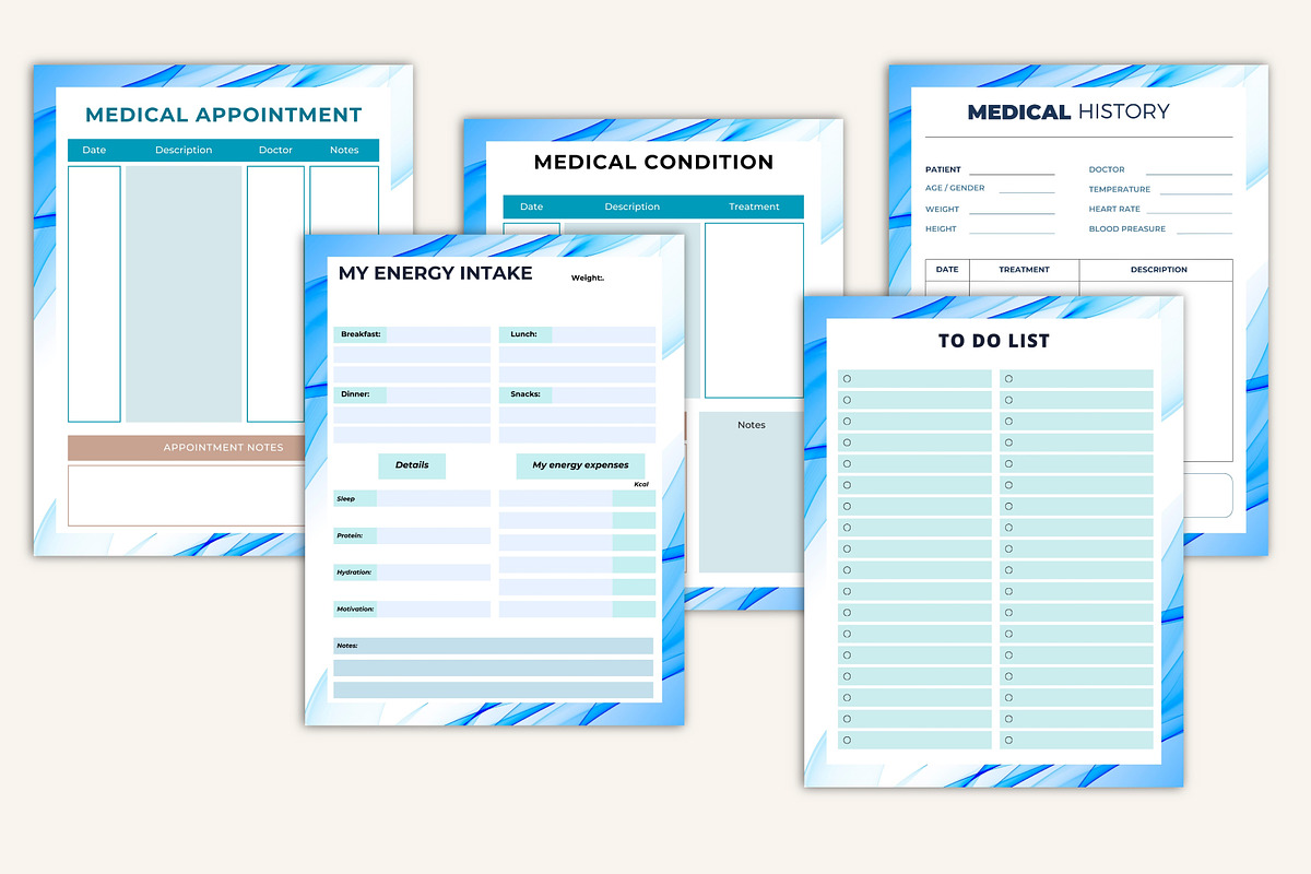 Medical Tracker Mega Bundle, a Stationery Template by Designmela01 (Photo 4 of 10)