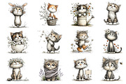 Spring Cat Whimsical Clipart Bundle, an Illustration by Dream Creation (Thumbnail 3 of 6)