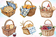 Watercolor Picnic Basket in Fall PNG, an Illustration by Canvas Craft (Thumbnail 3 of 4)