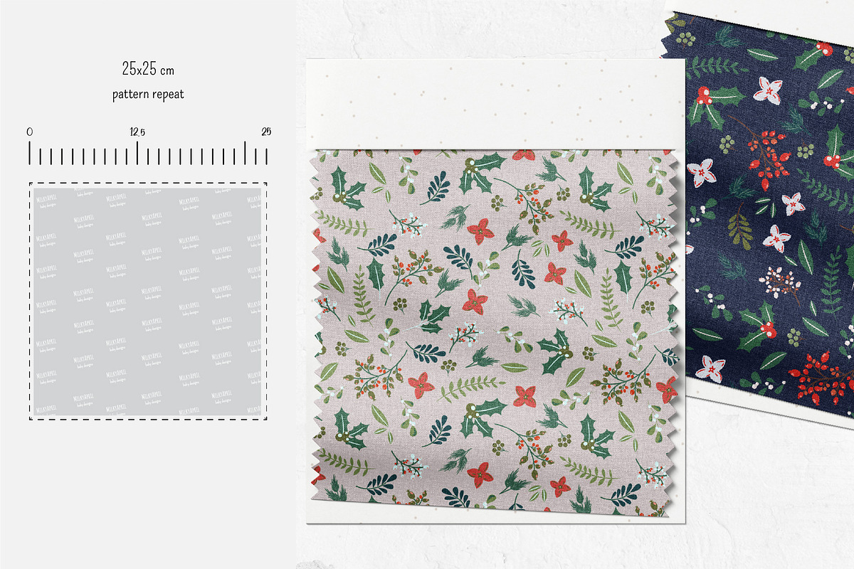 Xmas Florals - Seamless Patterns, a Pattern Graphic by InaCorart (Photo 7 of 9)