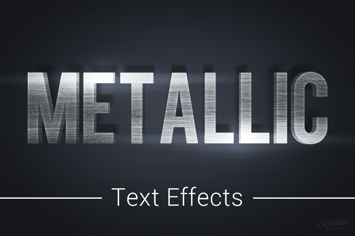 Metallic Text Effects Mockup, A Layer Style Add-On By Krukowski Graphics