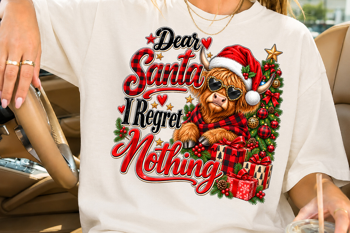 Dear Santa I Regret Nothing Cow PNG, a Seasonal Illustration by Rose Art (Photo 2 of 4)