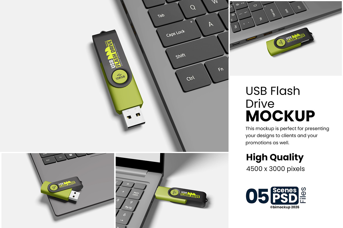 USB Flashdrive Mockup, an Advertising Mockup by bimockup
