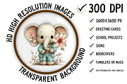 Baby Elephant in Spring Clipart Png, an Illustration by Craft Nest (Thumbnail 2 of 11)