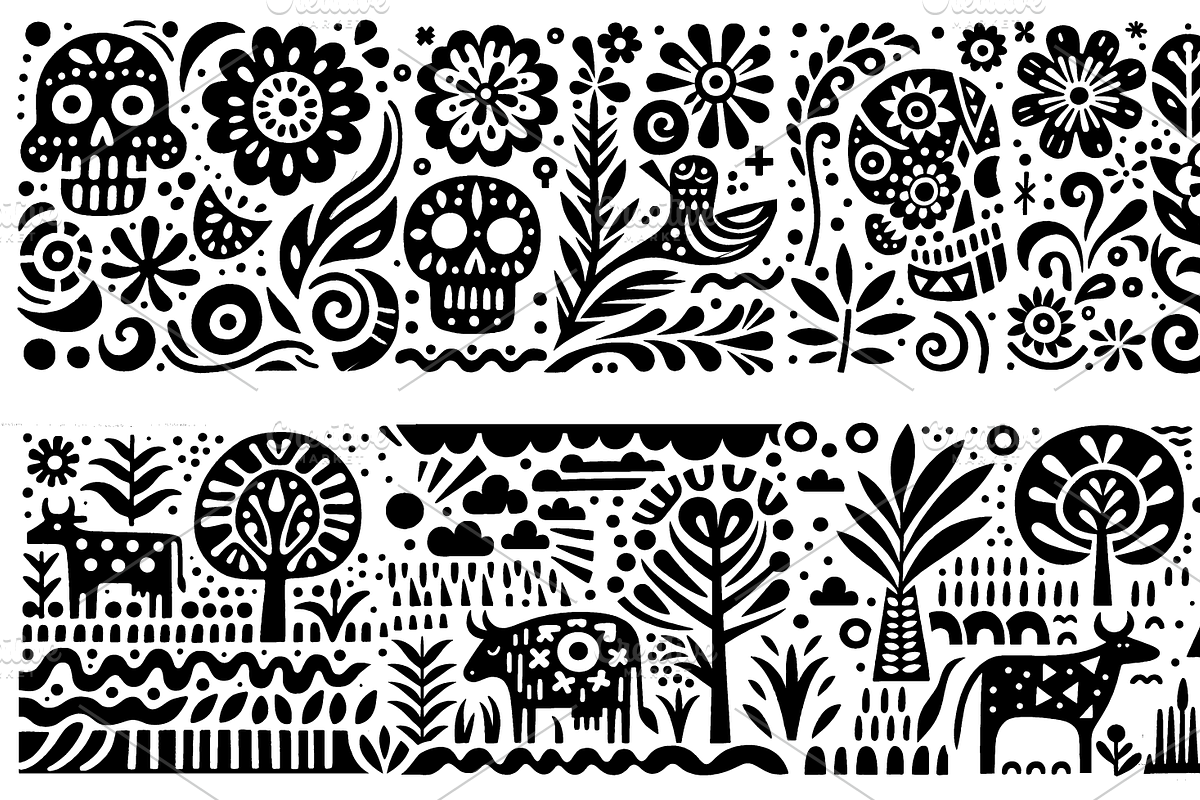 Vintage Flowers Folk Art, a Decorative Illustration by devastd (Photo 6 of 28)