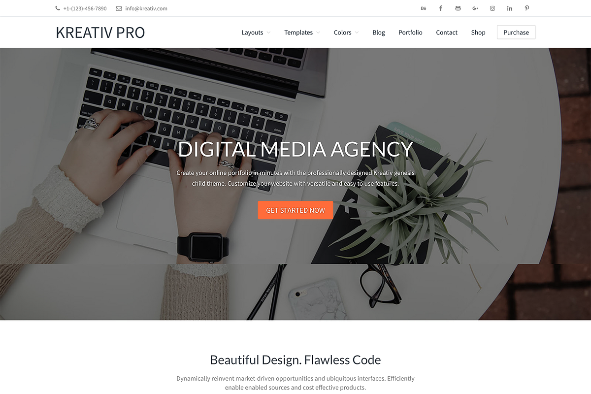 Kreativ Pro Genesis WordPress Theme, a WordPress Template by ThemeSquare (Photo 2 of 2)