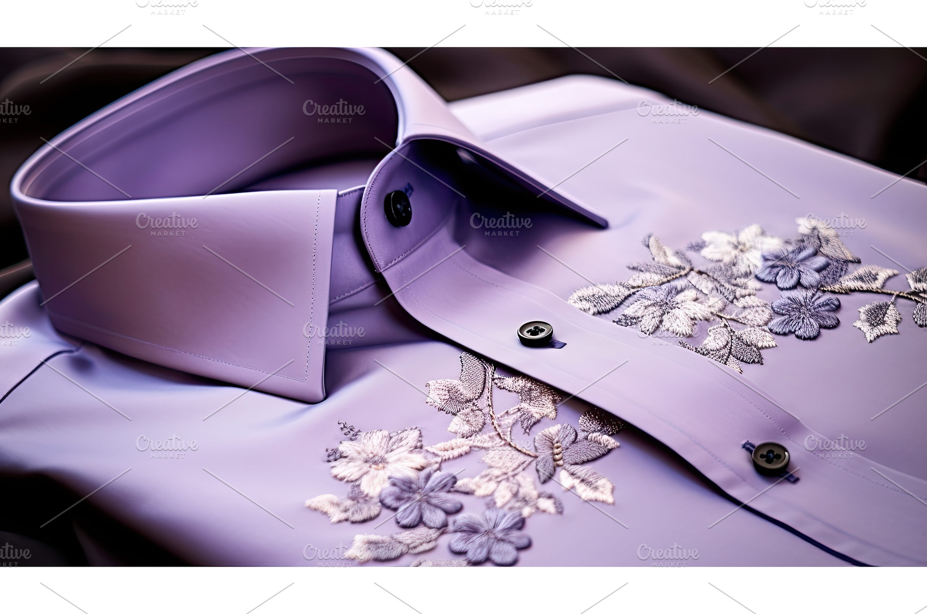 embroidery purple shirt ai generated, a Background Photo by pikepicture