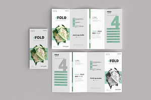 Four-Fold 4 Fold Brochure Mockups