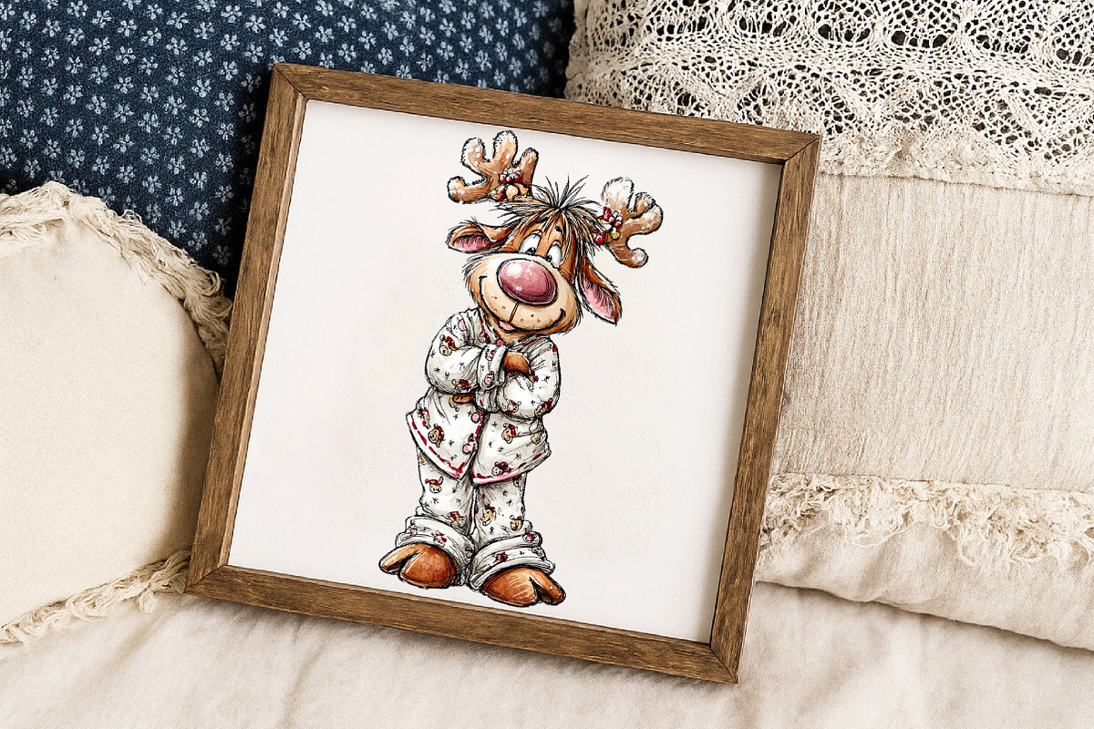 Winter Funny Reindeer Clipart, an Illustration by Libby Wishes (Photo 4 of 5)