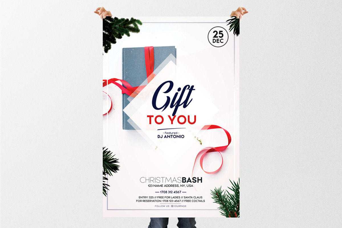Gift to You - Christmas PSD Flyer, a Flyer Template by PixelsDesign