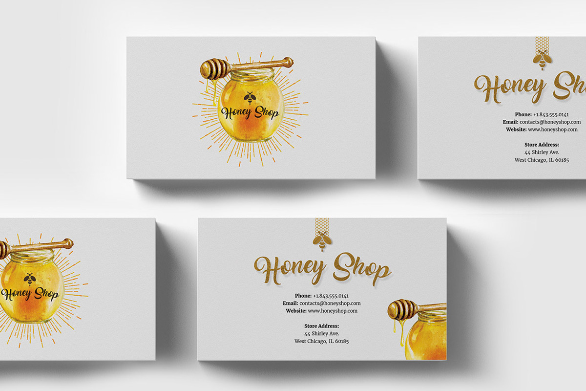 Honey Shop Business Cart Template, a Business Card Template by Radomir (Photo 1 of 2)