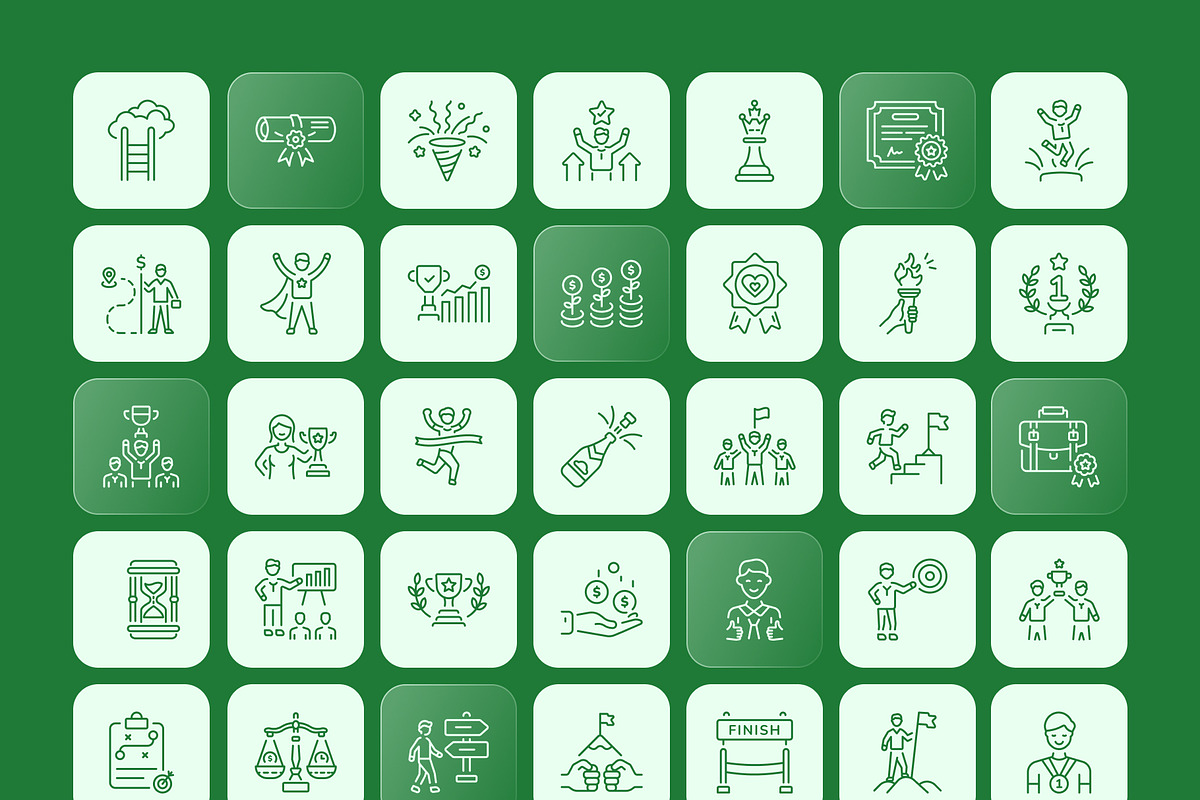 Success Icon Art Set, an Outline Icon by Prosymbols (Photo 7 of 7)