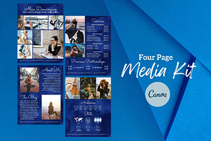 Four Page Media Kit in Navy Blue