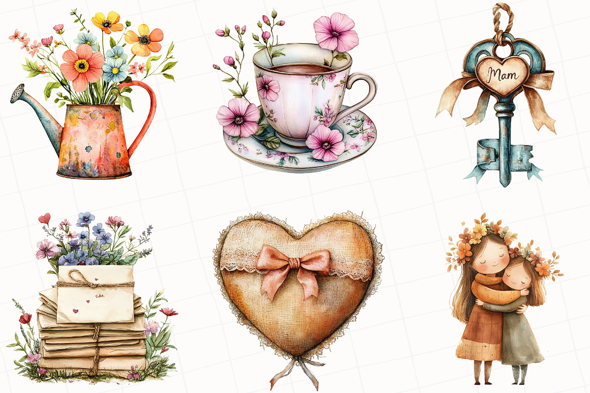 Rustic Mothers Day Clipart, an Illustration by OK Design (Photo 2 of 5)