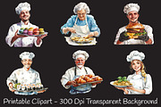 Chef Watercolor Cliparts, an Illustration by RobertsArt (Thumbnail 3 of 7)