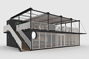 3D Model Container Cafe 15, an Architecture 3D Model by SR 3D Visual (Thumbnail 1 of 21)
