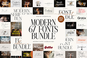The Modern Font Bundle | 67 Fonts, a Serif Font by Typoraith Co