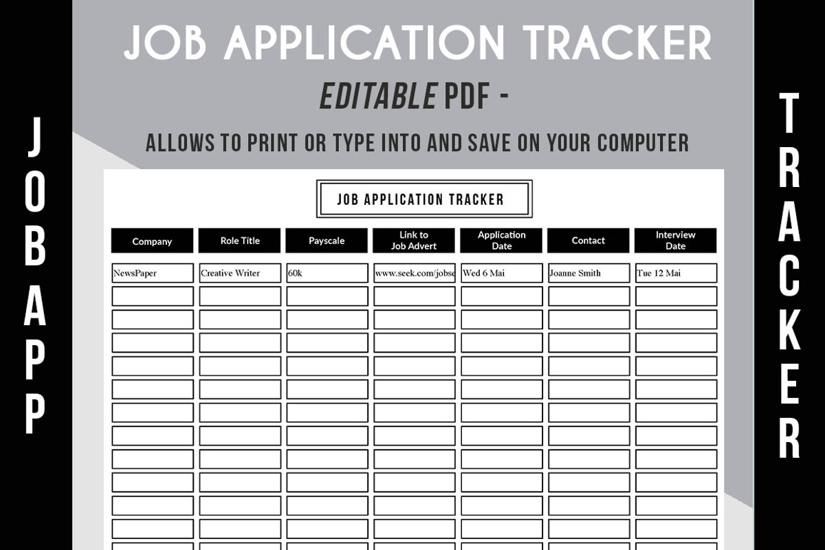 Job Application Tracker - PDF, a Resume Template by buenofloresdesign