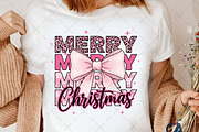 Merry Christmas Bow Sublimation Png, an Illustration by Creative Art (Thumbnail 5 of 6)