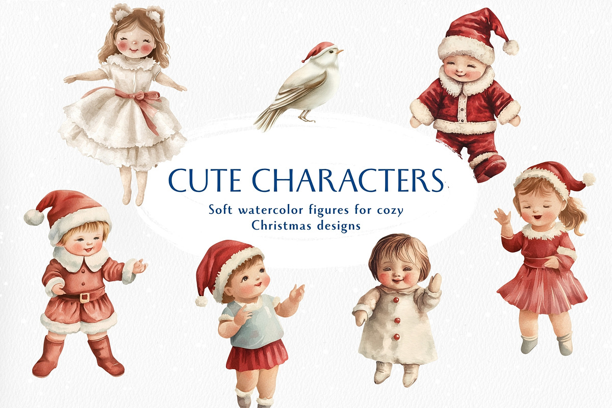 Watercolor Christmas Collage Pack, an Object Graphic by Design Alchemy Studio (Photo 6 of 11)