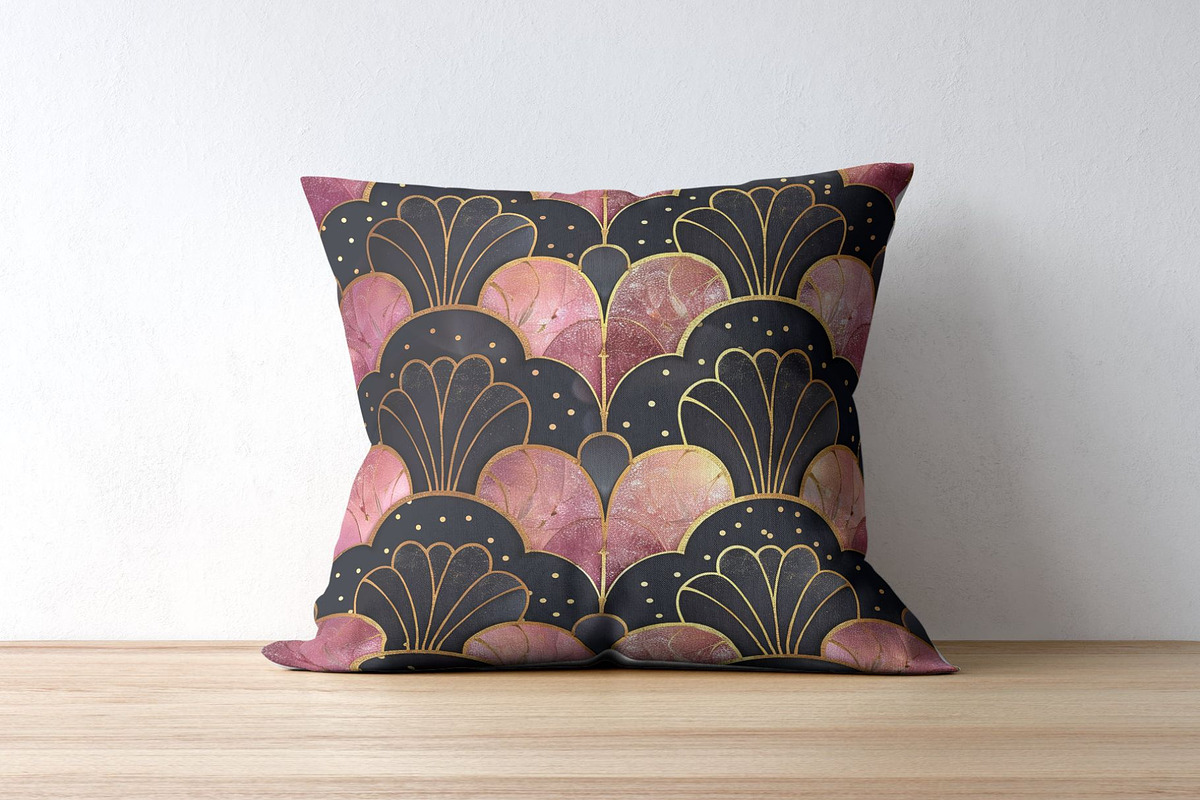 10 Pink Baroque Art Deco Patterns, a Pattern Graphic by Inknfolly