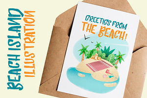 Beach Island Illustration