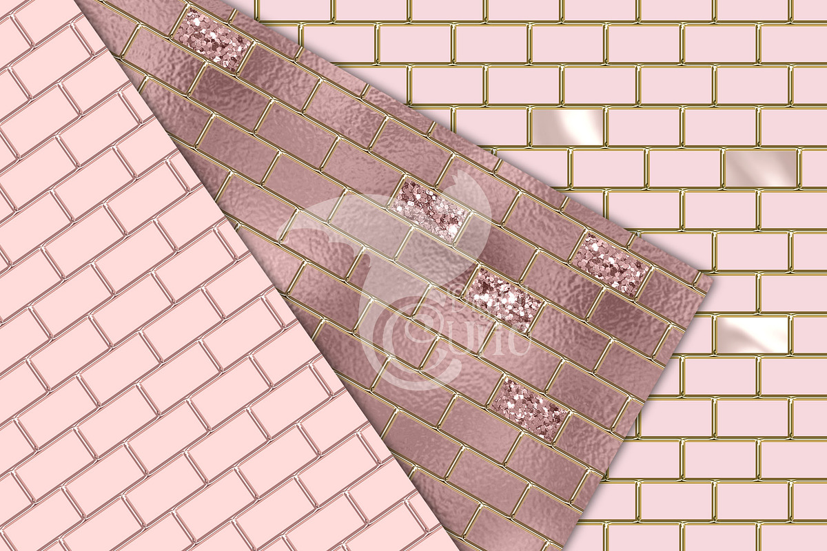 Glitzy Brick Walls Digital Paper, a Texture Graphic by Digital Curio (Photo 5 of 8)