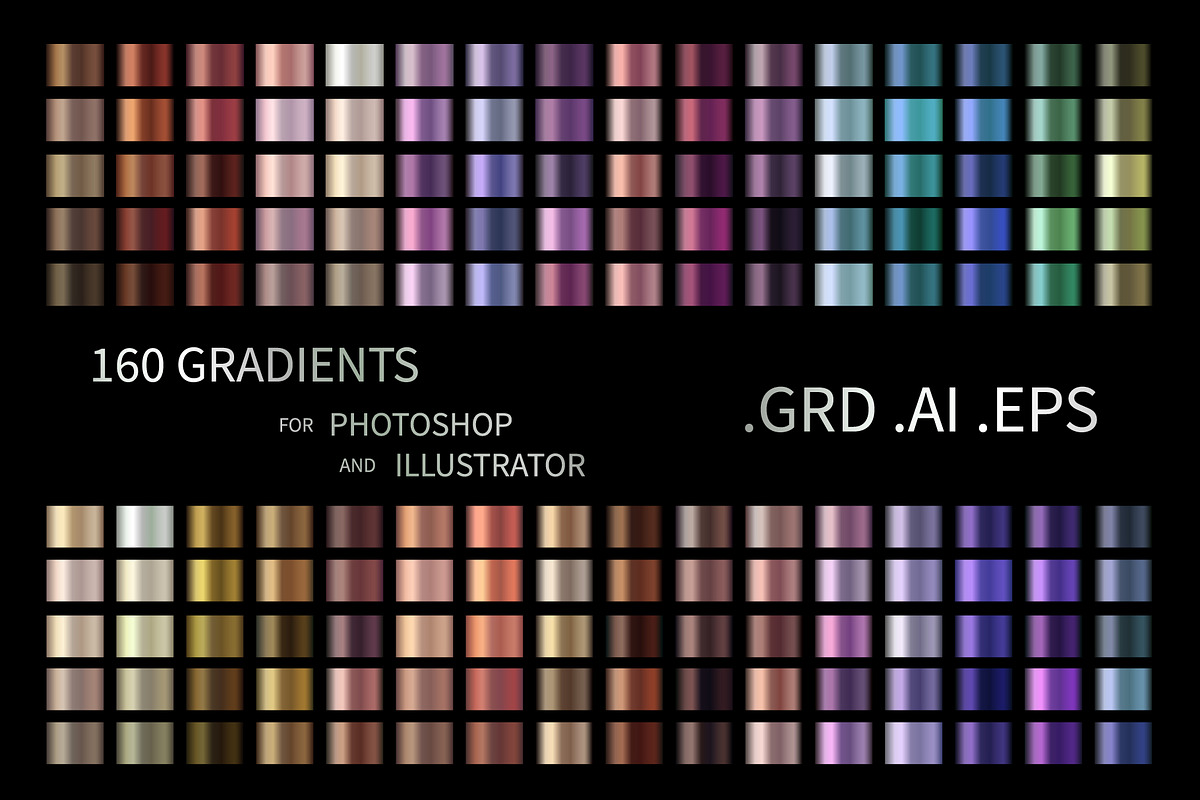 160 Gradients for Photoshop and AI, a Gradient Add-On by Juksy (Photo 1 of 2)