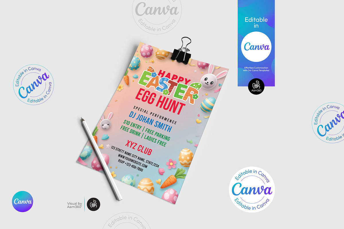 Easter Party Flyer Template, a Flyer Template by Aam360 (Photo 3 of 3)