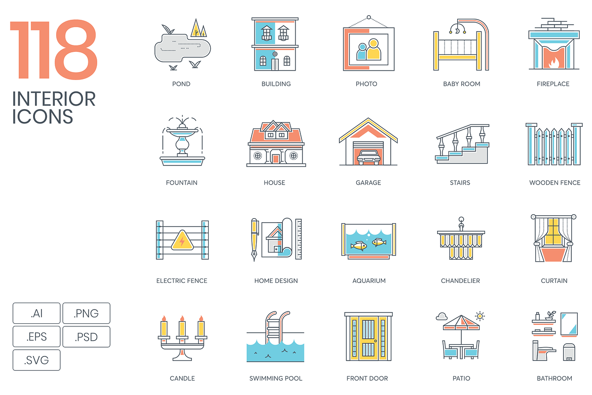 Interior Design & Furniture Icons, an Icon by Flat Icons (Photo 1 of 10)