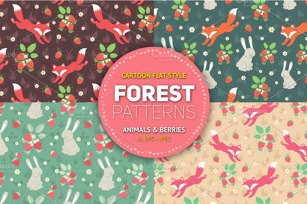 Magic Forest Seamless Patterns, a Pattern Graphic by Yuzach (Photo 3 of 4)