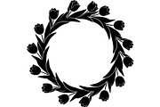 Floral Heart Circle WreathBlack Set, a Seasonal Illustration by Designer_Momina (Thumbnail 7 of 18)